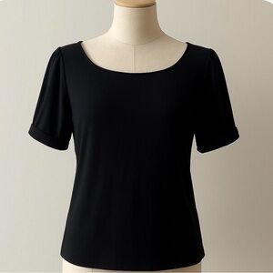 Whitehouse black market Black Scoop Neck Short Sleeve Tee
